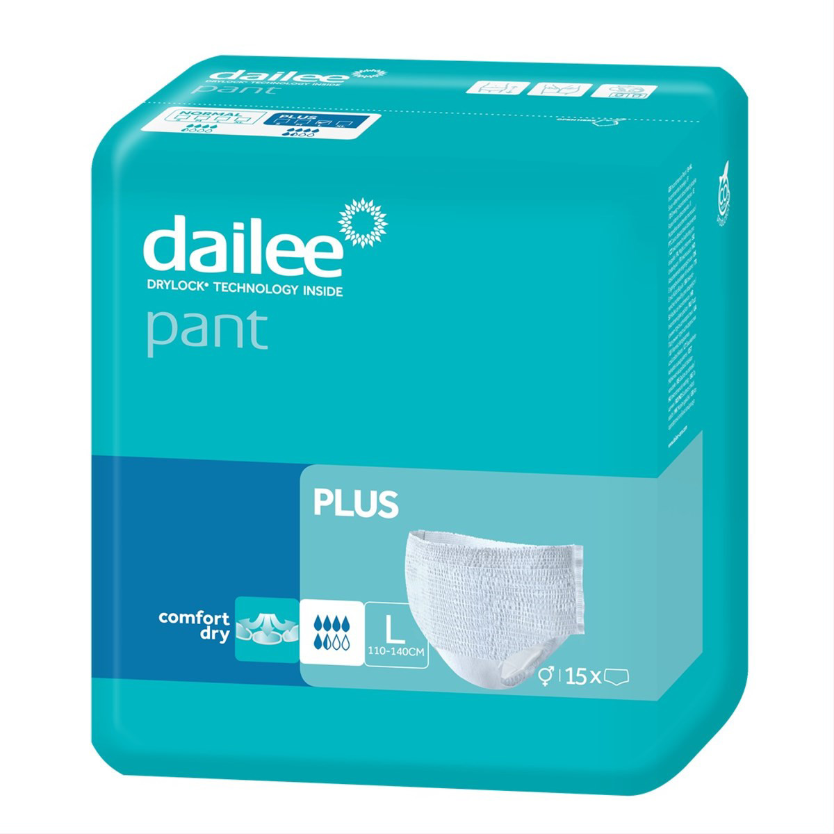 DAILEE PANT PERFORMER PLUS L, sauskelnės kelnaitės, 15vnt.