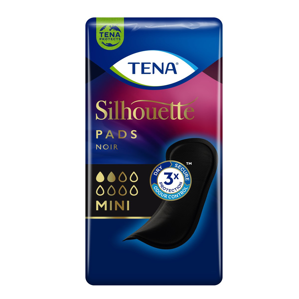 TENA SILHOUETTE NOIR MINI, paketai, 18 vnt.