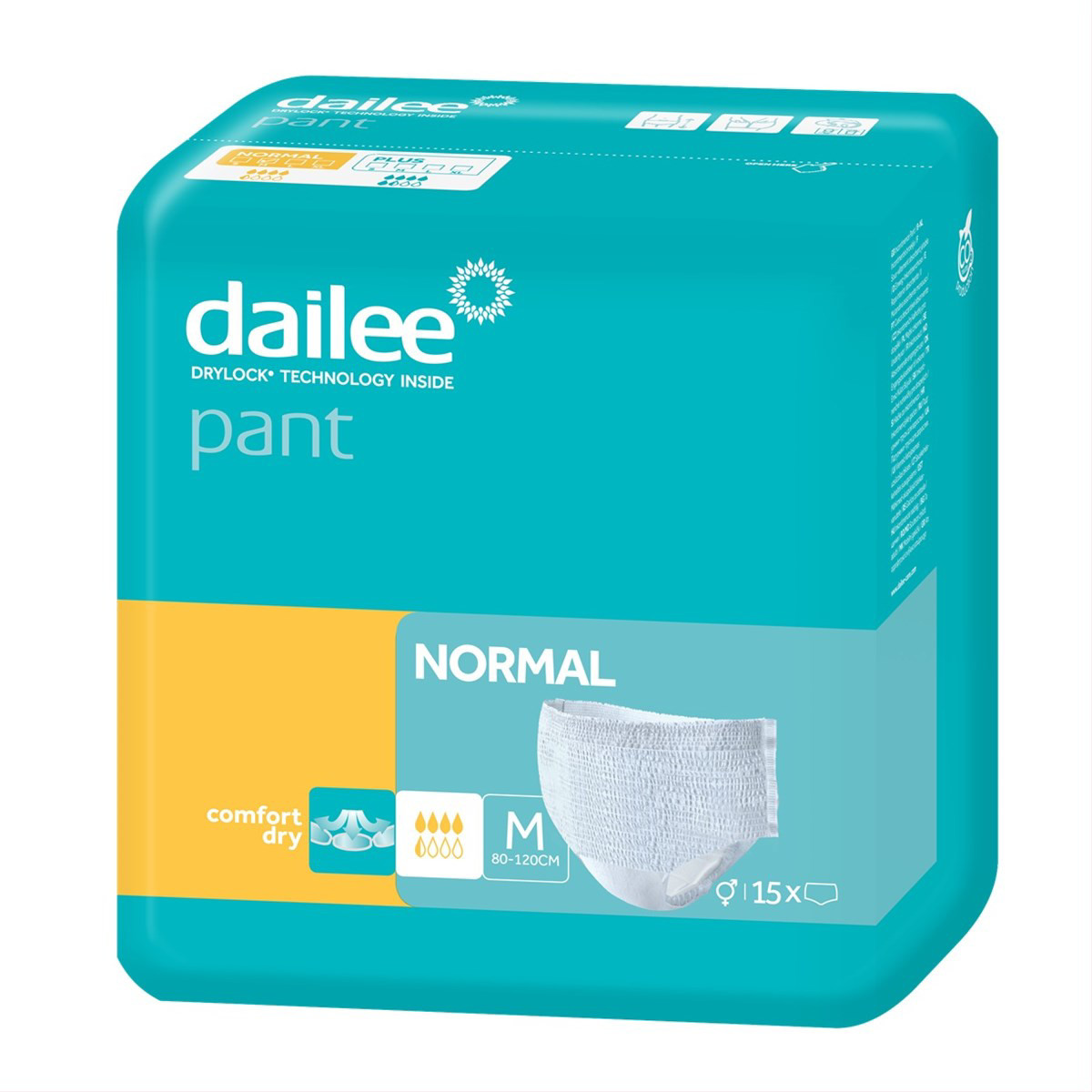 DAILEE PANT PERFORMER NORMAL M, sauskelnės kelnaitės, 15vnt.