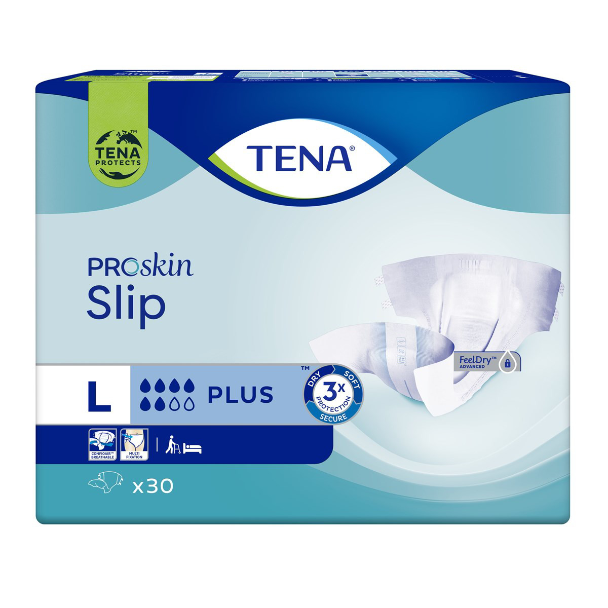 TENA SLIP PLUS, Anatominės sauskelnės šlapimo nelaikymui, L, 30 vnt.