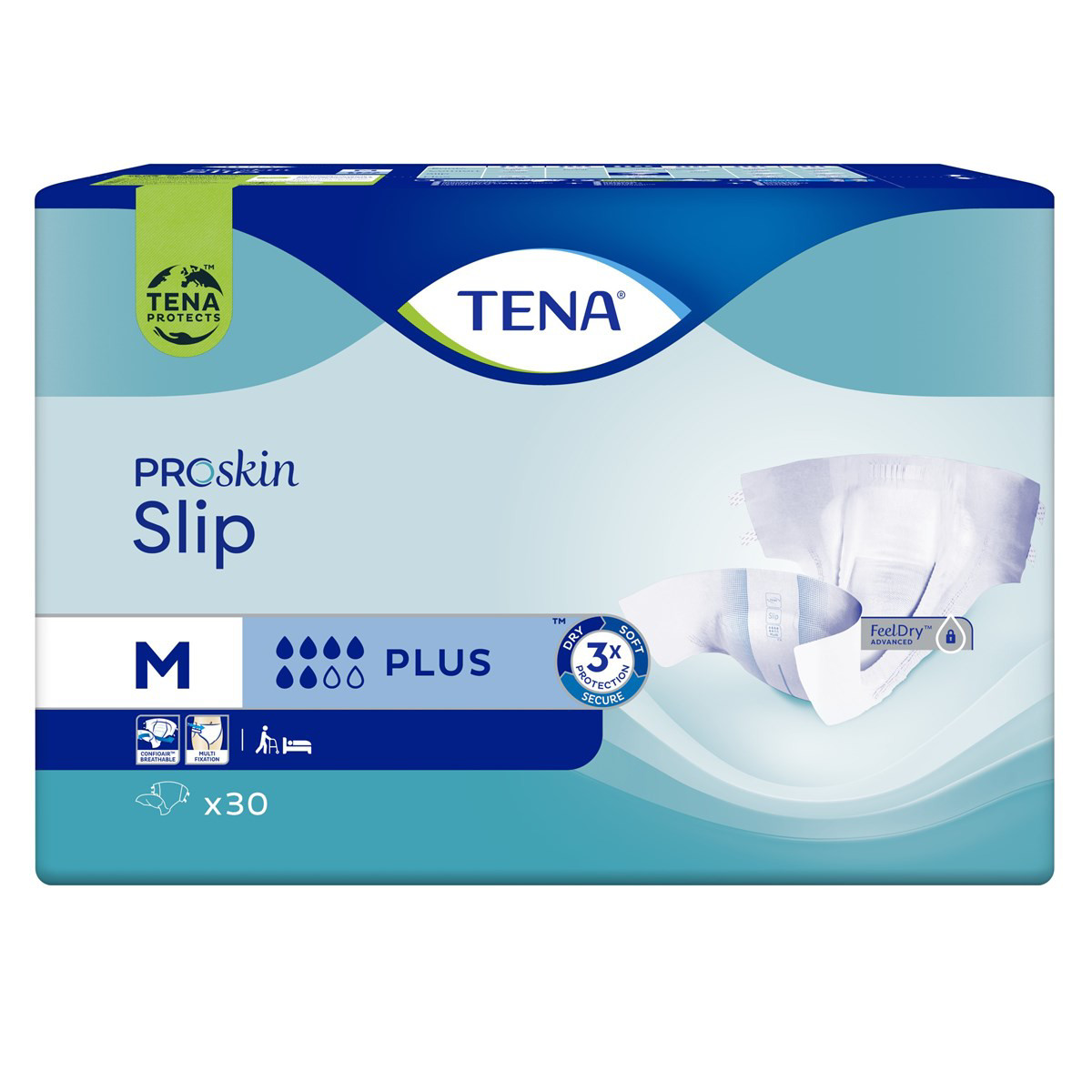 TENA SLIP PLUS, Anatominės sauskelnės šlapimo nelaikymui, M, 30 vnt.