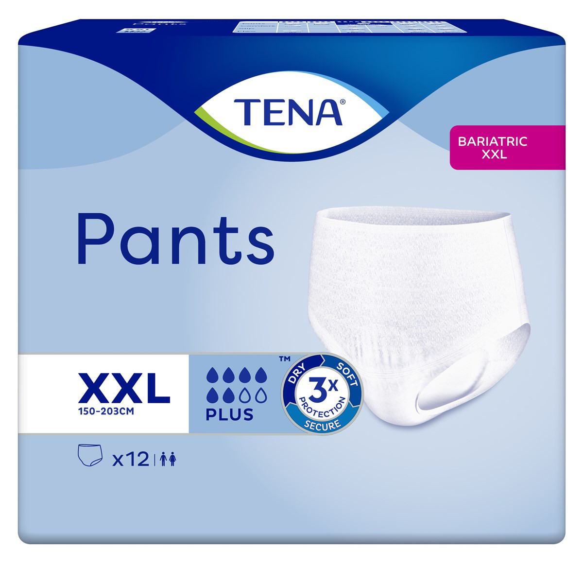 TENA PANTS BARIATRIC PLUS XXL, sauskelnės-kelnaitės suaugusiems, 12 vnt.