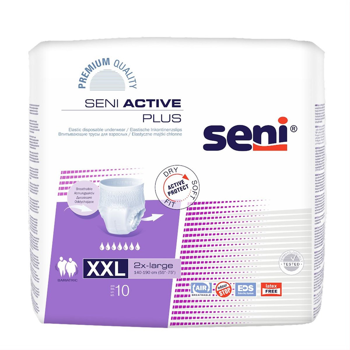 SENI ACTIVE PLUS XXL PREMIUM, sauskelnės-kelnaitės, 10vnt.