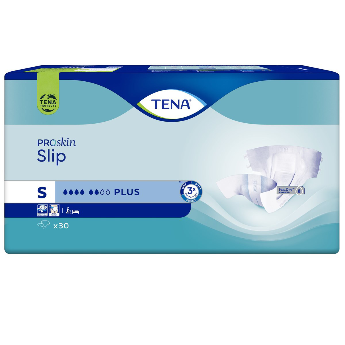 TENA SLIP PLUS, Anatominės sauskelnės šlapimo nelaikymui, S, 30 vnt.