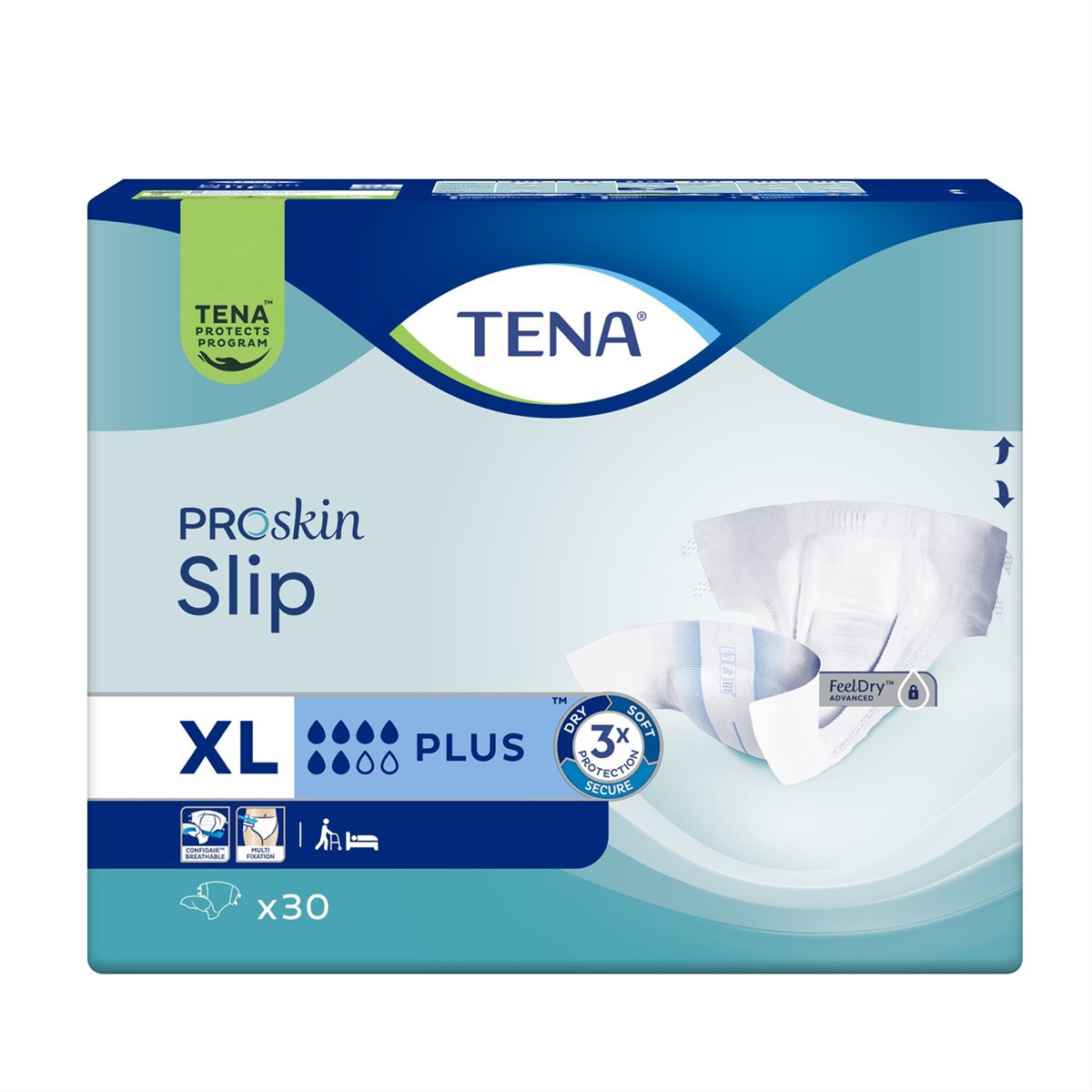 TENA SLIP PLUS, Anatominės sauskelnės šlapimo nelaikymui, XL, 30 vnt.