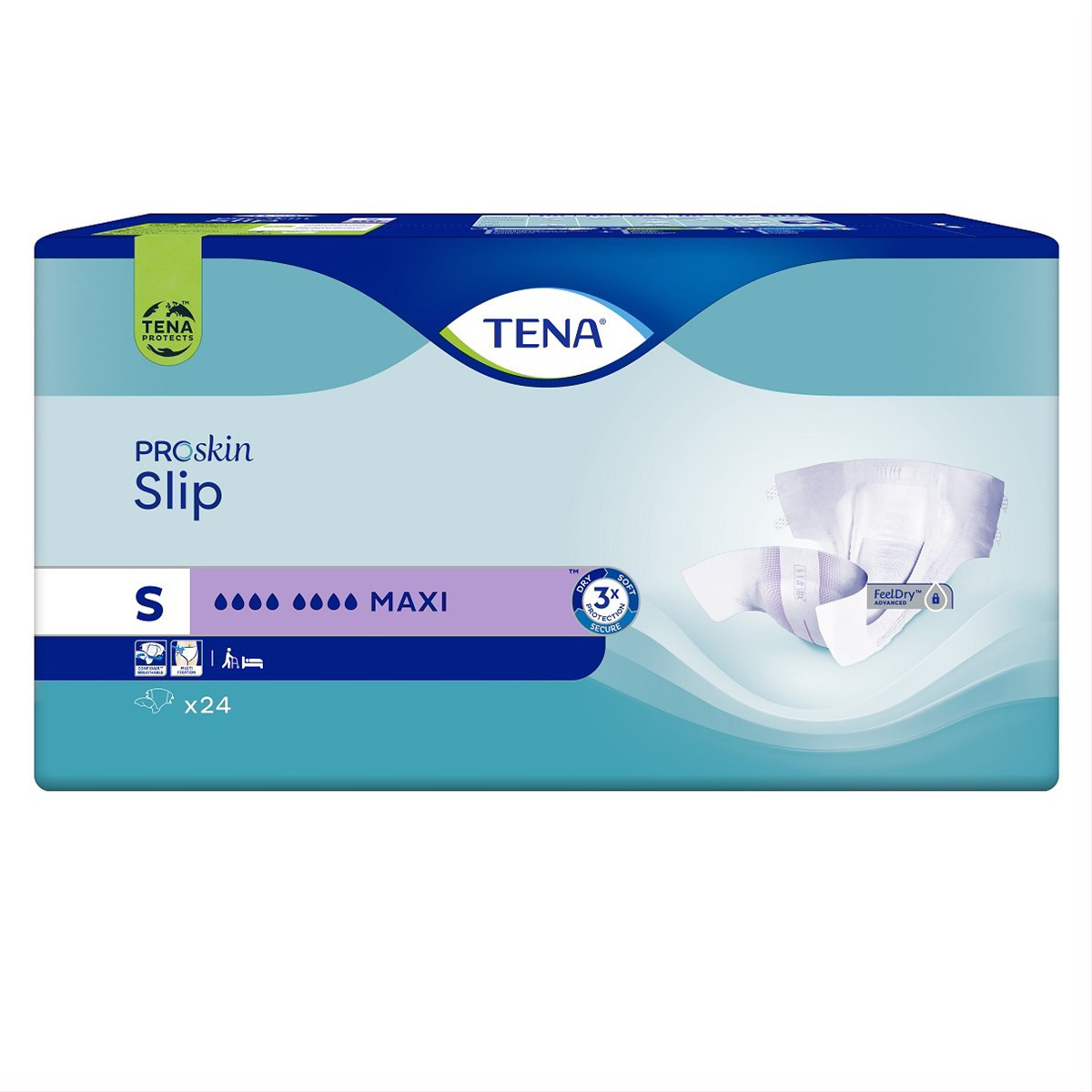 TENA SLIP MAXI, Anatominės sauskelnės šlapimo nelaikymui, S, 24 vnt.