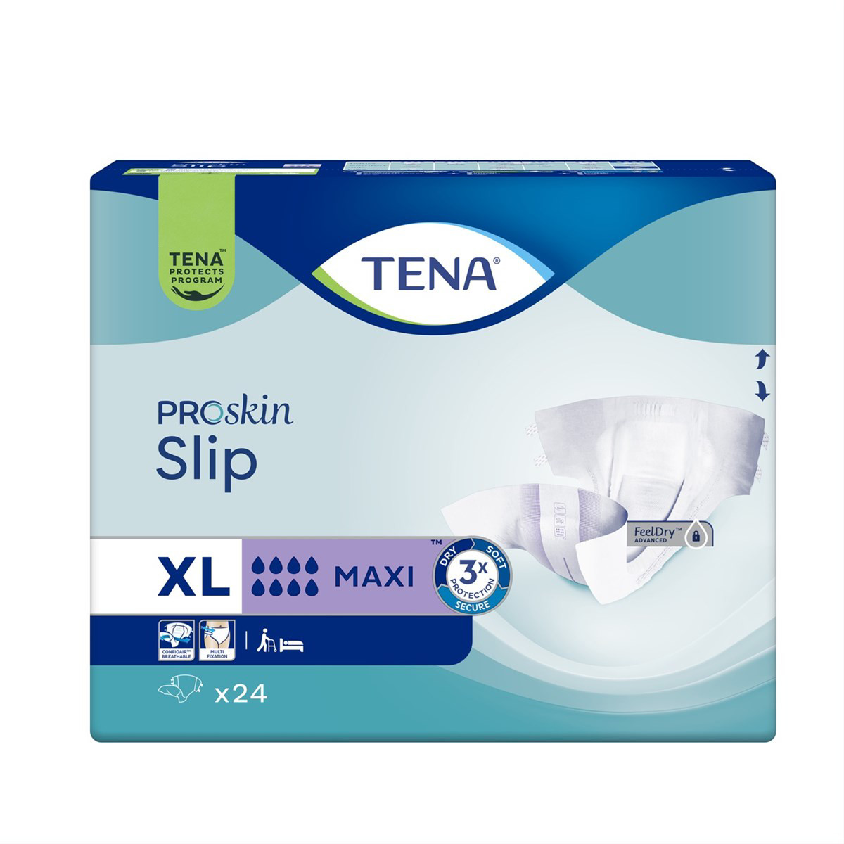 TENA SLIP MAXI, Anatominės sauskelnės šlapimo nelaikymui, XL, 24 vnt.