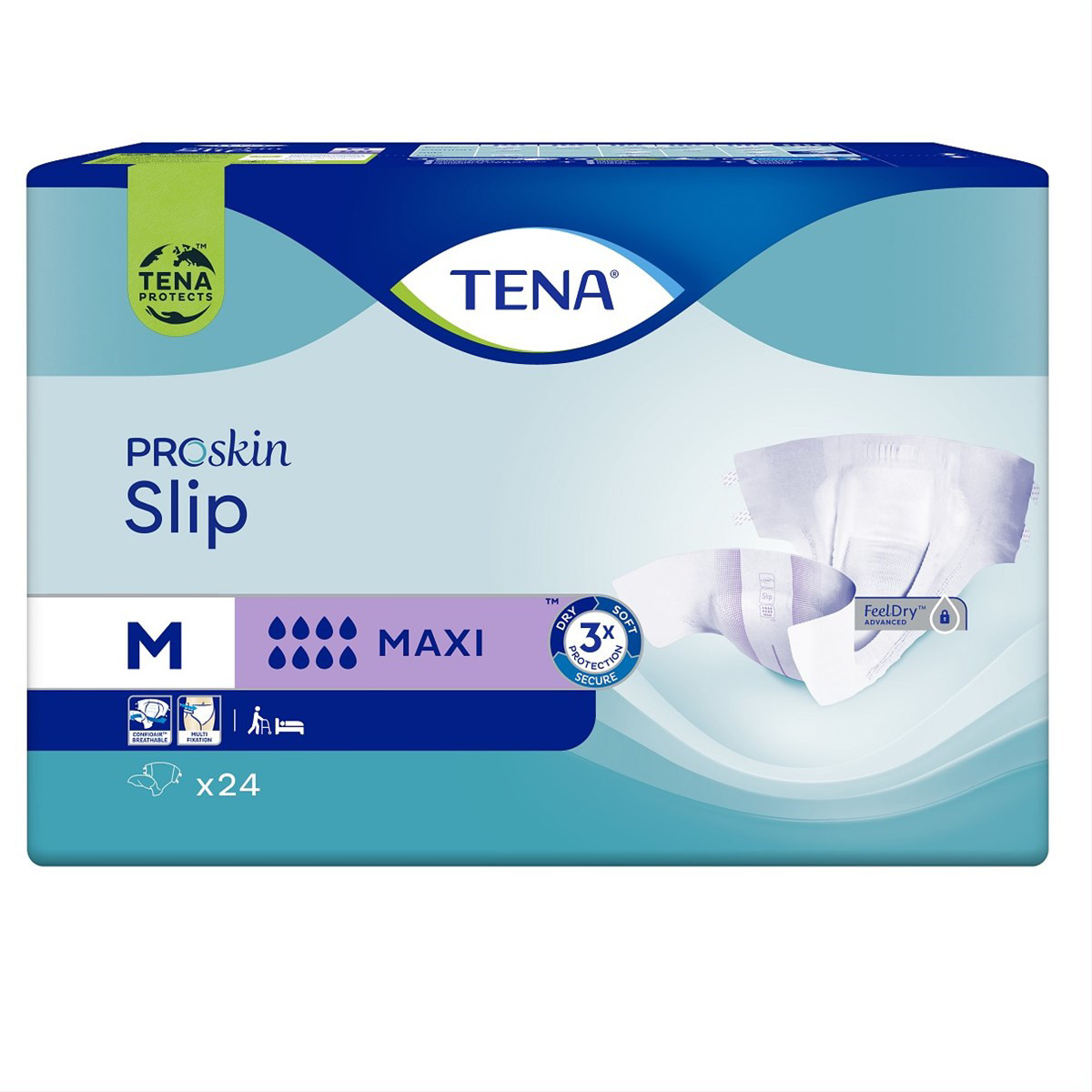 TENA SLIP MAXI, Anatominės sauskelnės šlapimo nelaikymui, M, 24 vnt.
