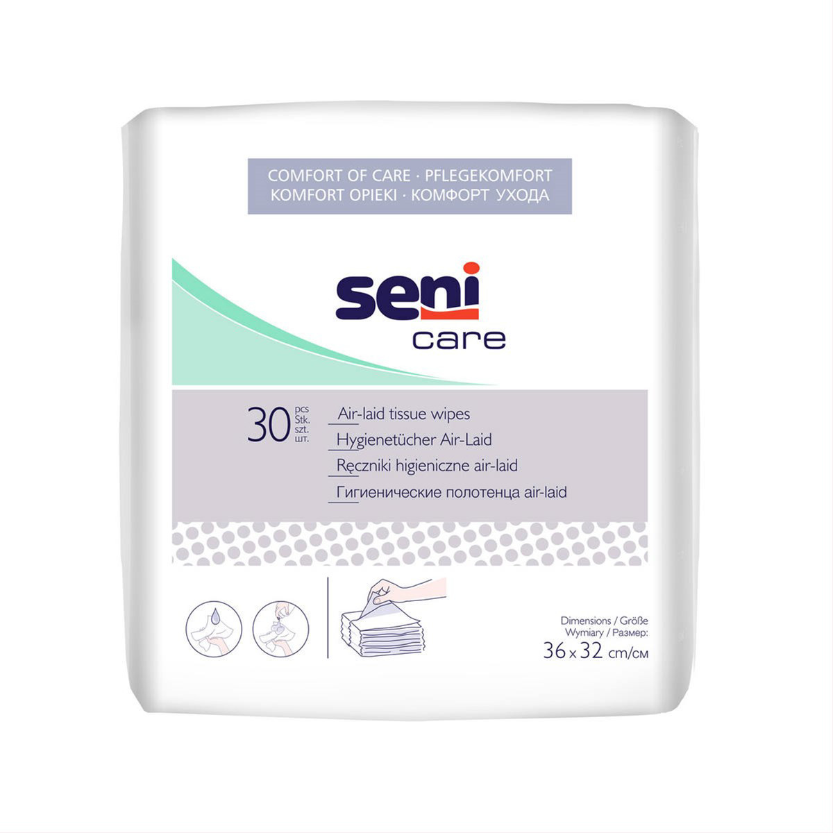 SENI CARE AIR LAID, higieniniai rankšluosčiai, 30 vnt.