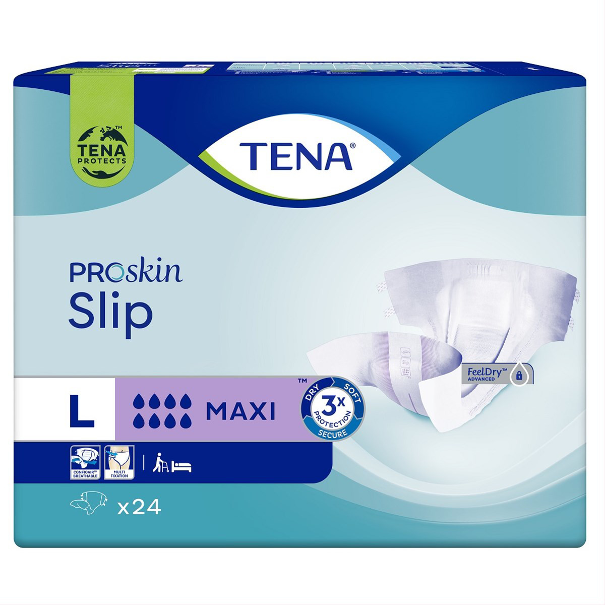 TENA SLIP MAXI, anatominės sauskelnės šlapimo nelaikymui, L, 24 vnt.
