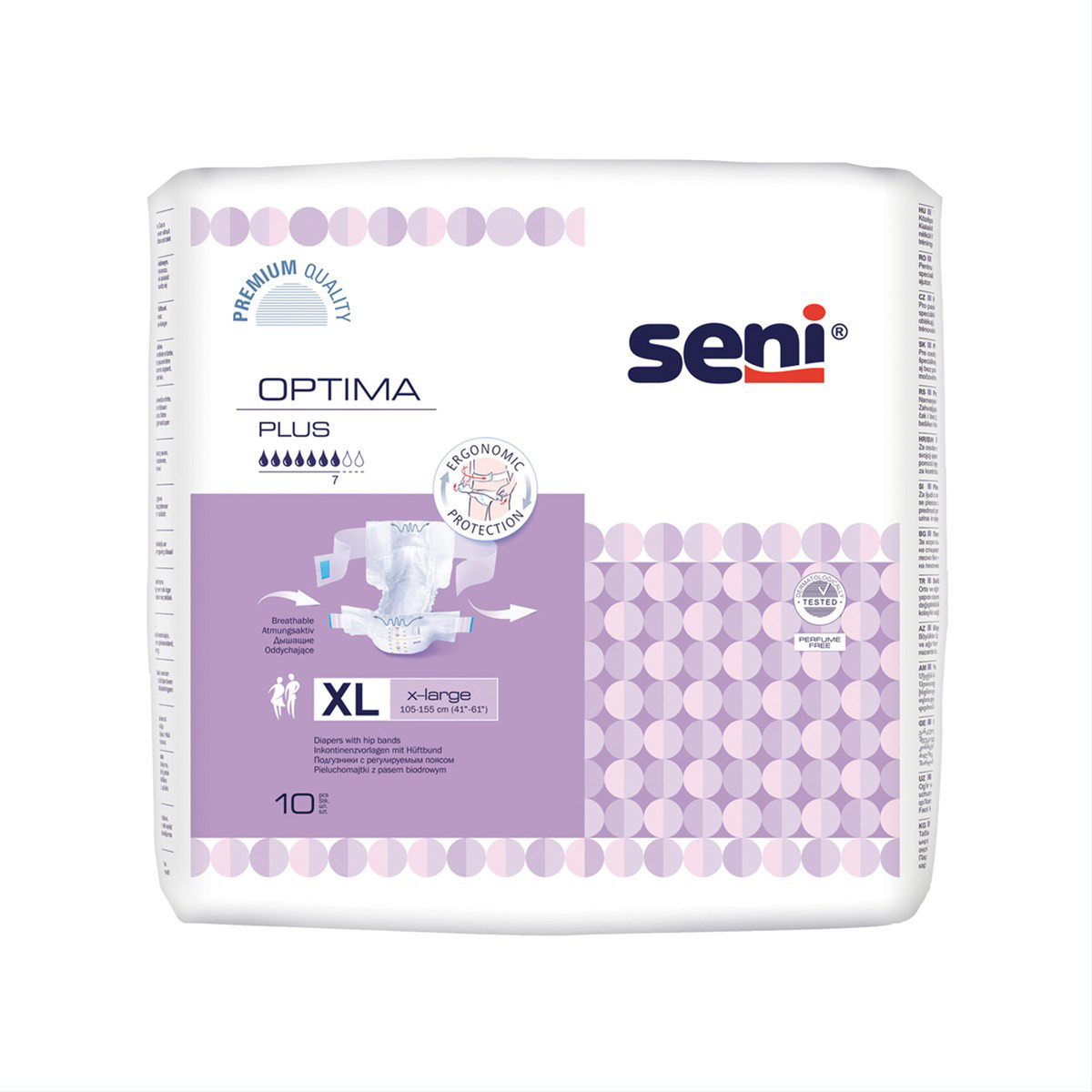 SENI OPTIMA PLUS EXTRA LARGE, sauskelnės, 10 vnt.