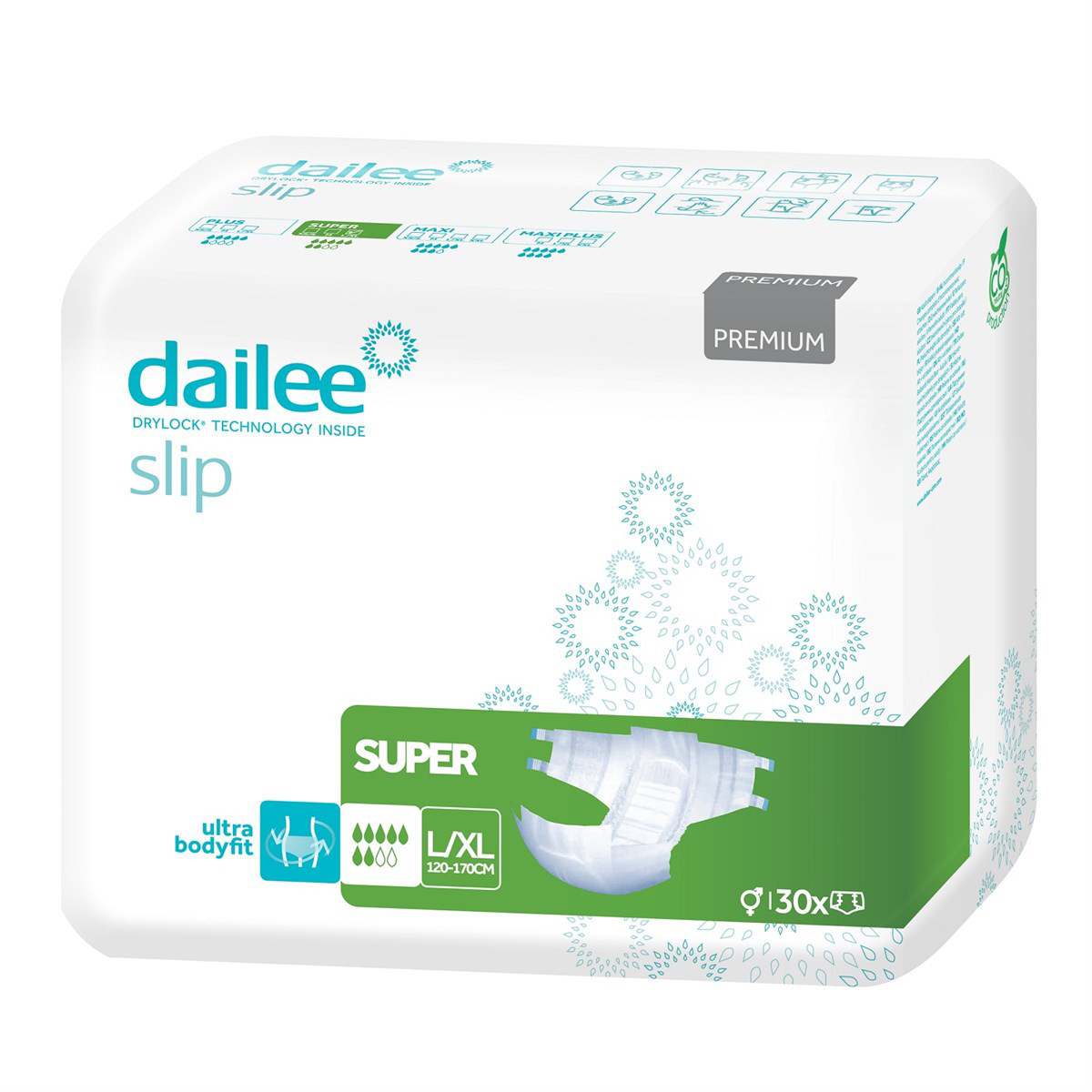 DAILEE SLIP PREMIUM SUPER L/XL, sauskelnės suaugusiems, 30vnt.