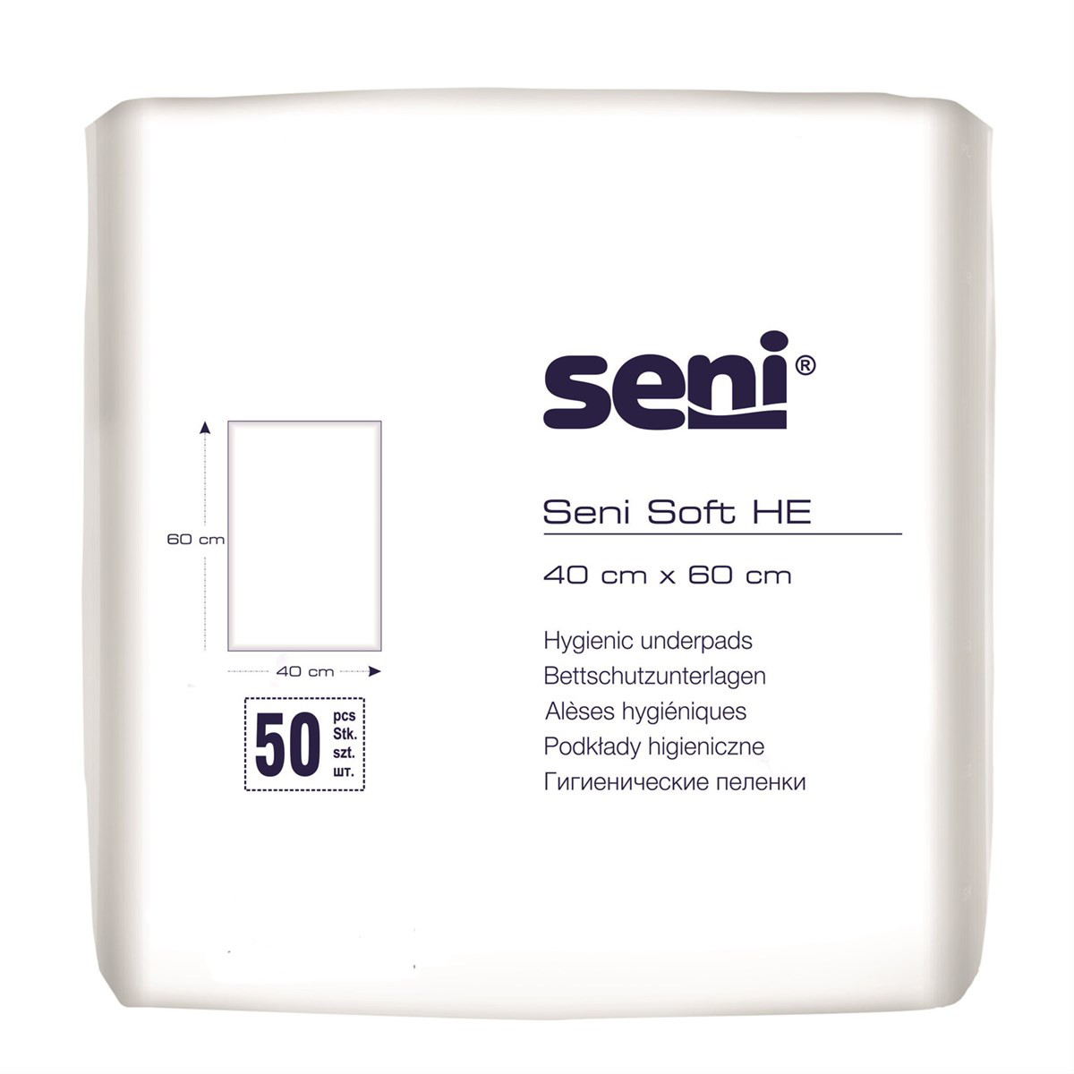 SENI SOFT HE, paklotai, 40cm x 60cm, 50vnt.