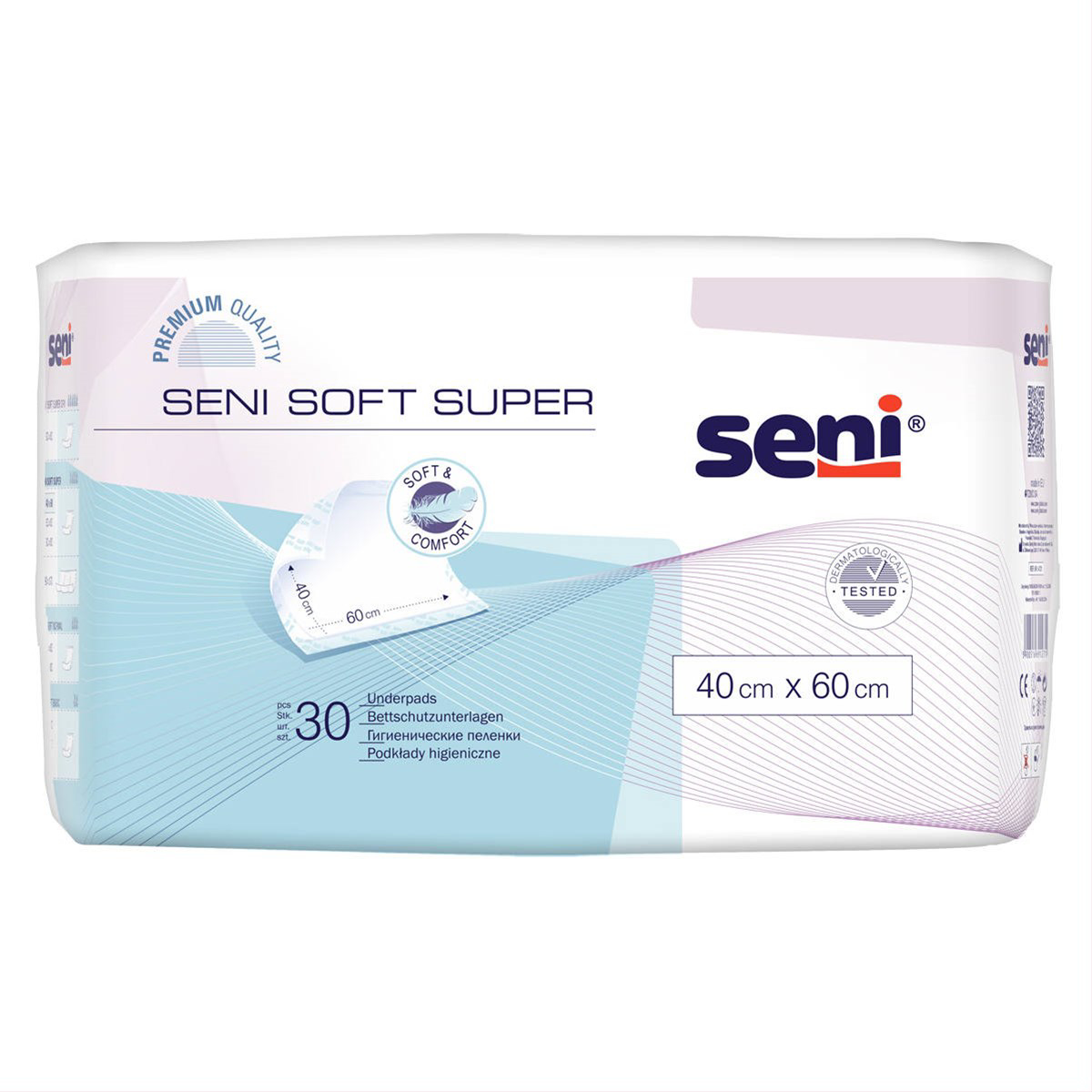 SENI SOFT SUPER, paklotai, 40 cm x 60 cm, 30 vnt.