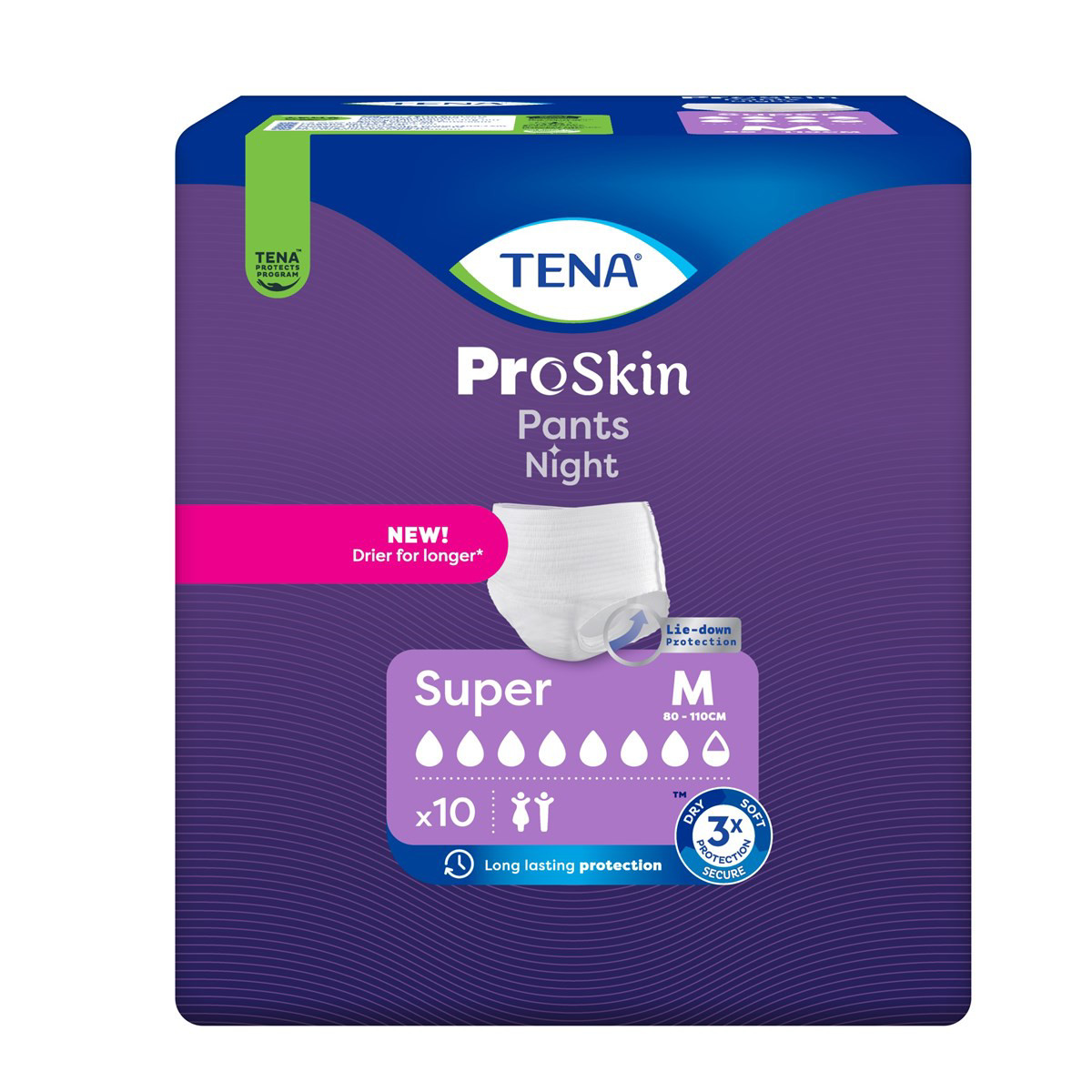 TENA PANTS NIGHT SUPER, sauskelnės-kelnaitės nakčiai, M, 10 vnt.