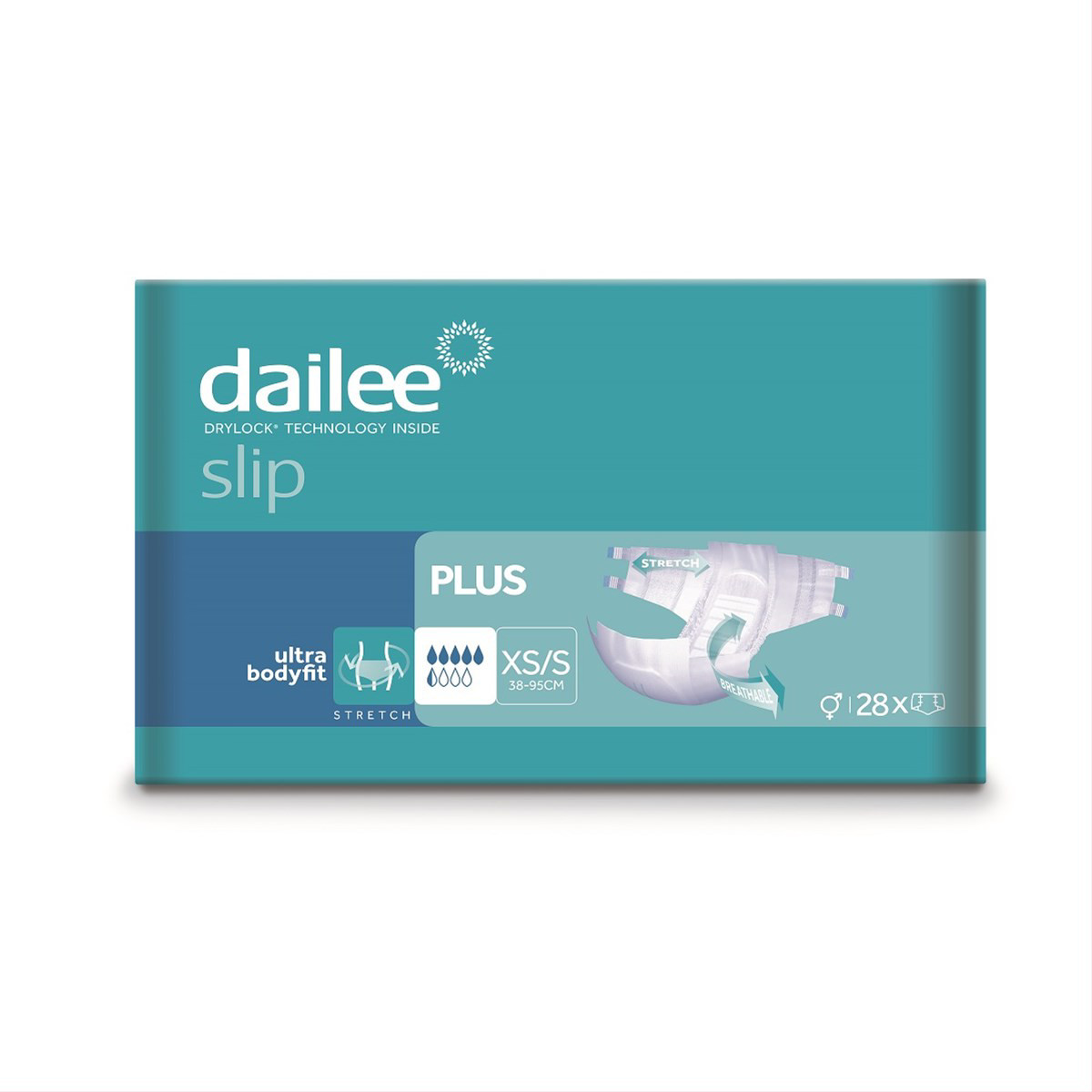 DAILEE SLIP sauskelnės suaugusiems PLUS XS/S, 38-95 cm, 28 vnt.