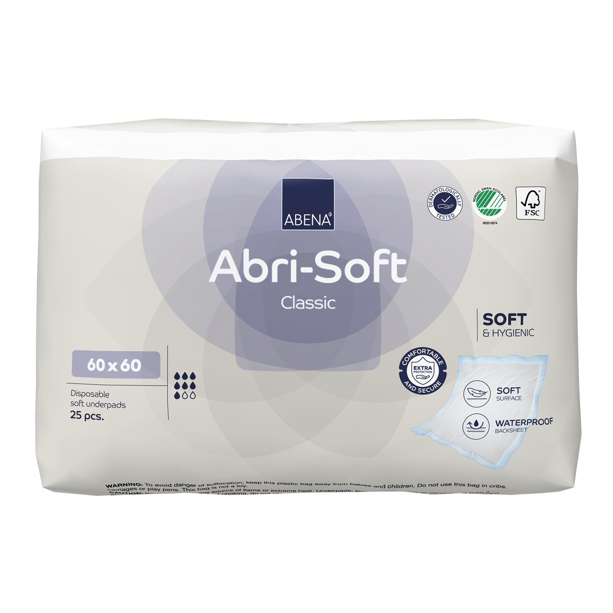 ABRI-SOFT, paklotai, 60x60cm, 25vnt.