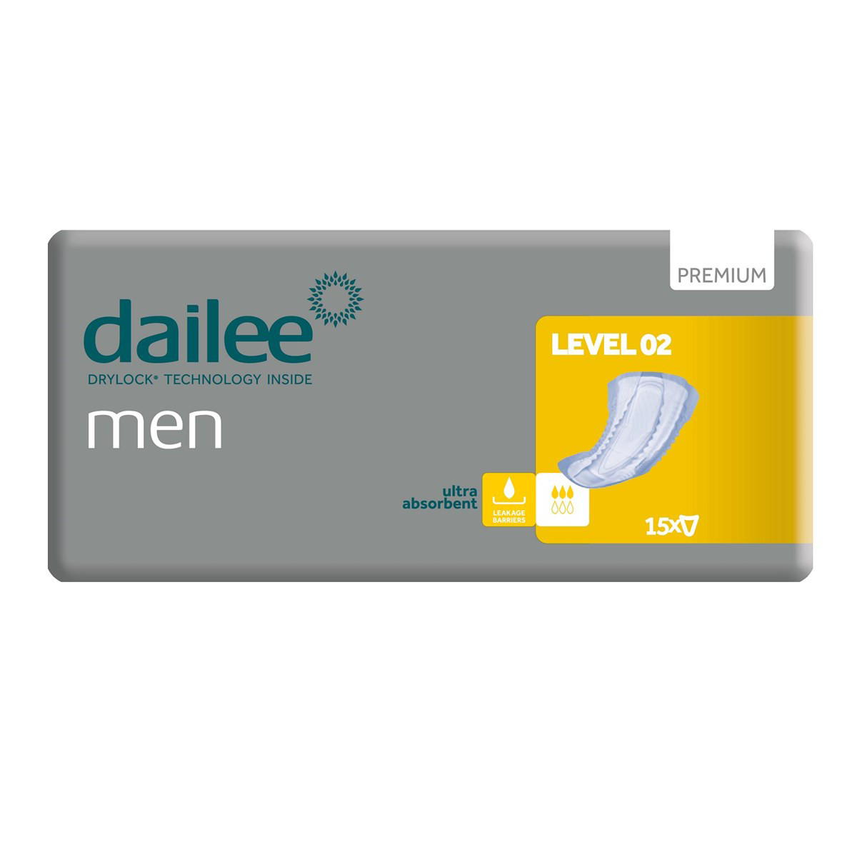 DAILEE MEN įklotai PREMIUM LEVEL 2, 15 vnt.