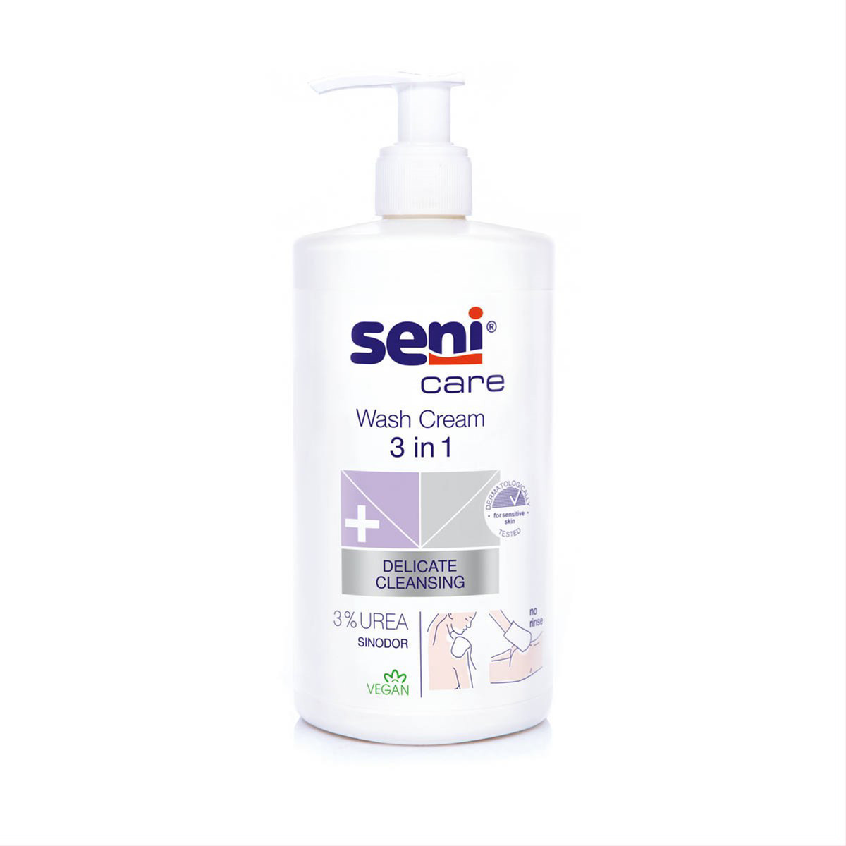 SENI CARE 3 IN 1, valomasis kremas su šlapalu, 500 ml