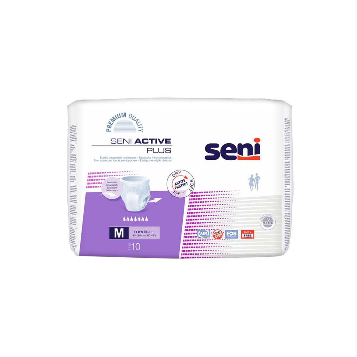 SENI ACTIVE PLUS MEDIUM, sauskelnės-kelnaitės, 10 vnt.