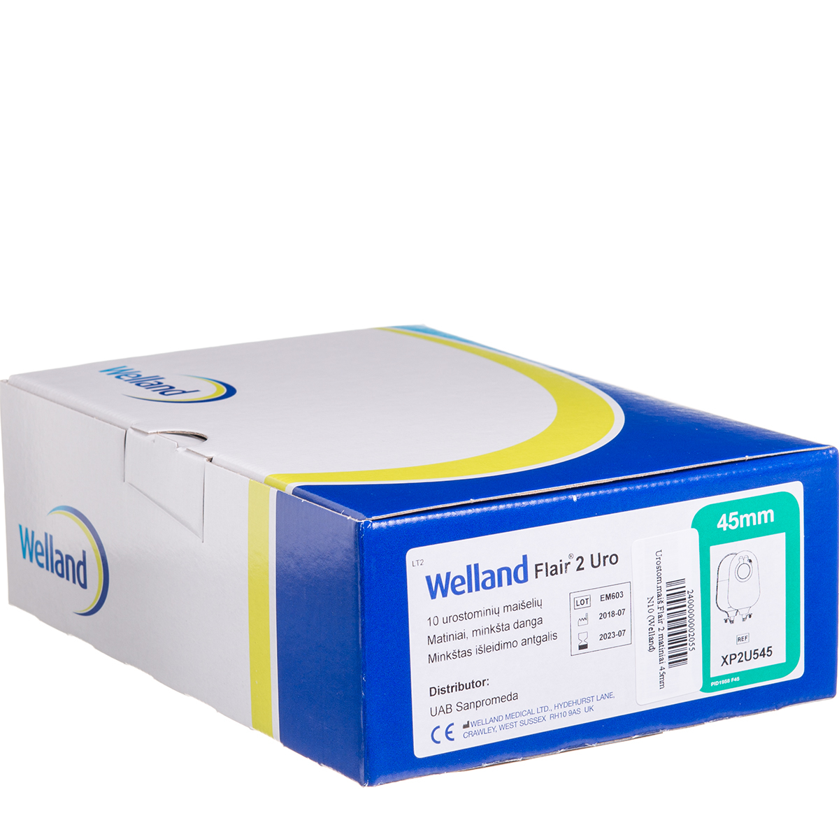 WELLAND FLAIR 2, maišeliai, urostominiai, matiniai, 45, mm, 10 vnt.