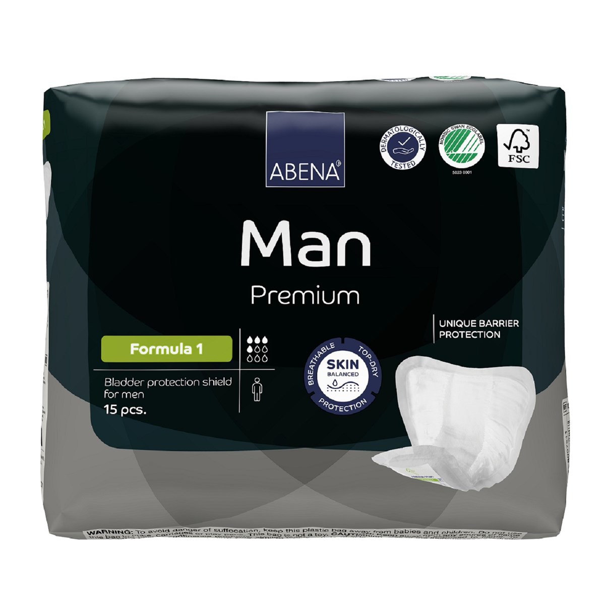 ABENA MAN FORMULA 1, įklotai vyrams, 15vnt.