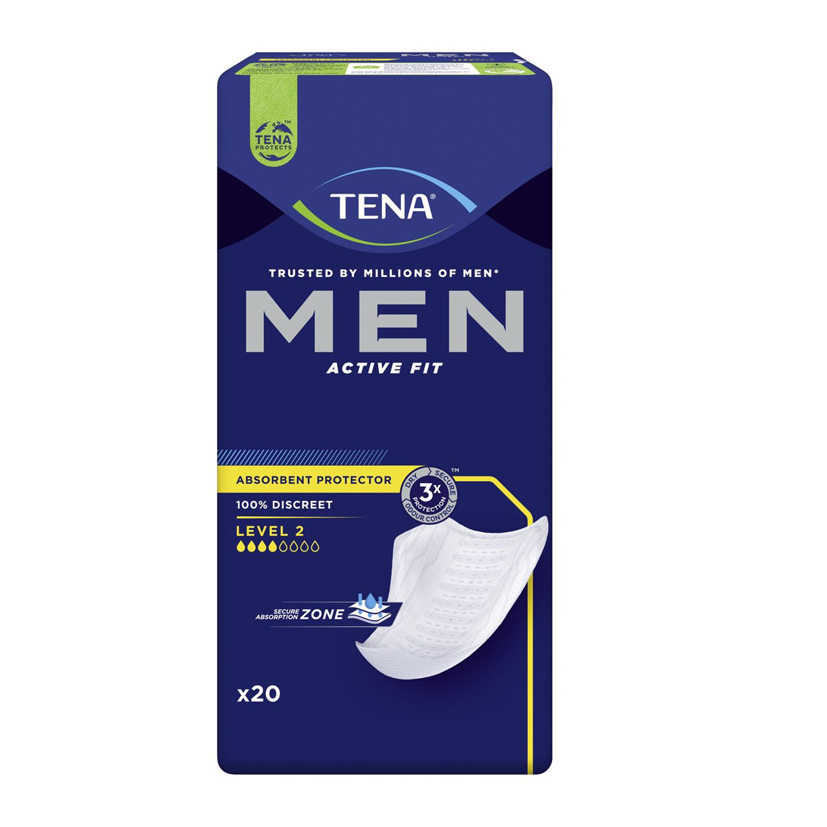 TENA MEN LEVEL 2, apsauginiai įklotai vyrams, 20 vnt.