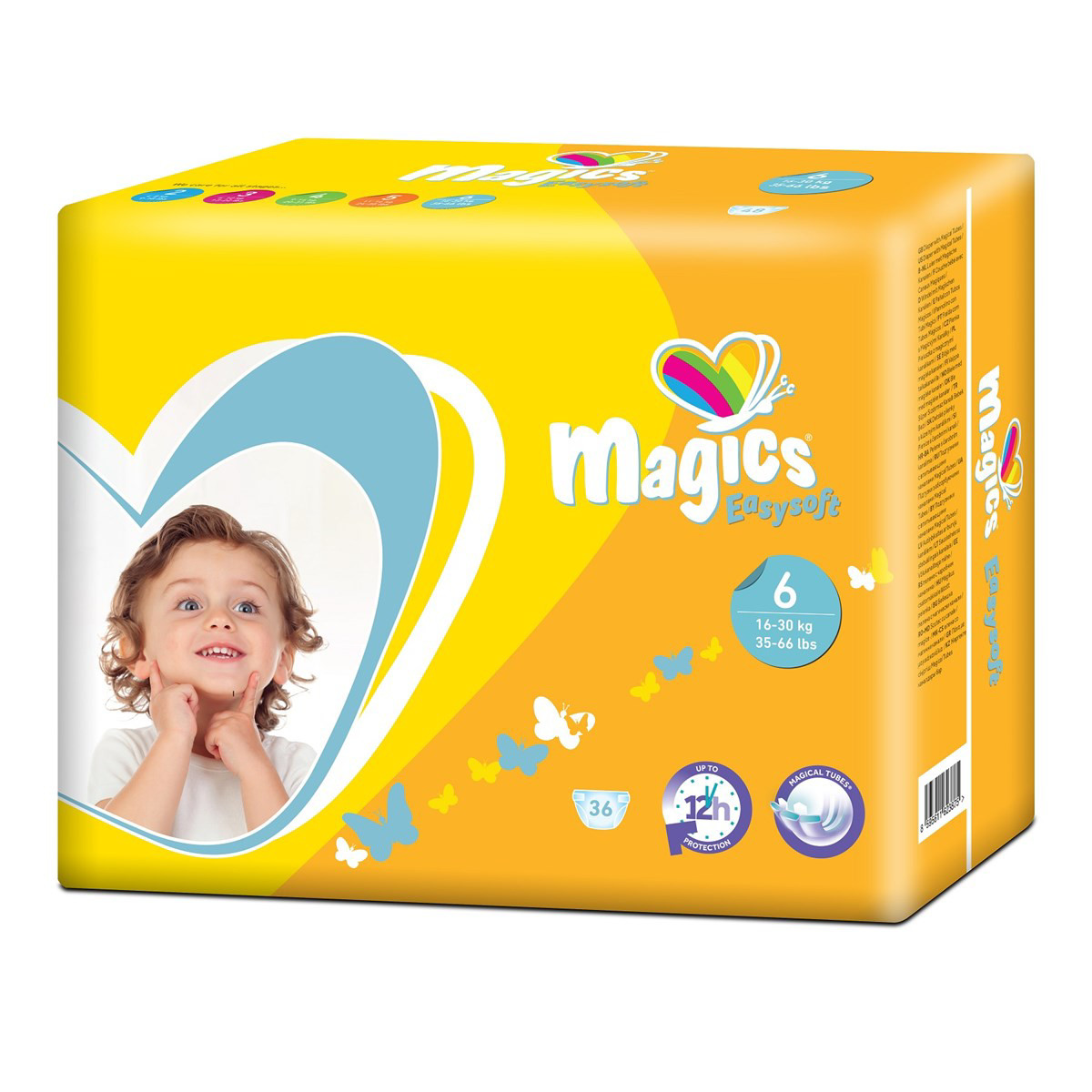 MAGICS EASYSOFT MAGICAL TUBES XL, sauskelnės, 16-30kg, 36vnt.