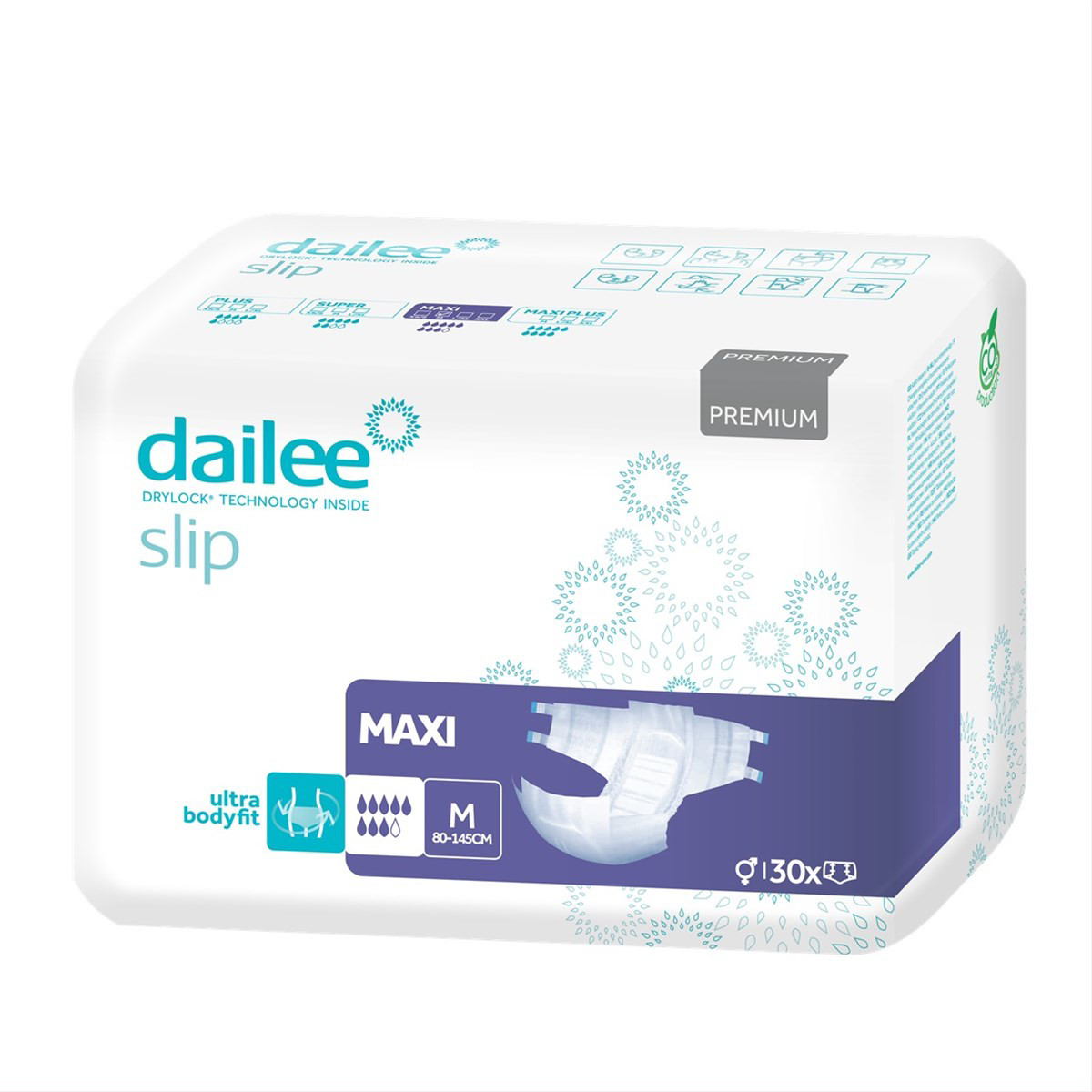 DAILEE SLIP PREMIUM MAXI M, sauskelnės suaugusiems, 30vnt.