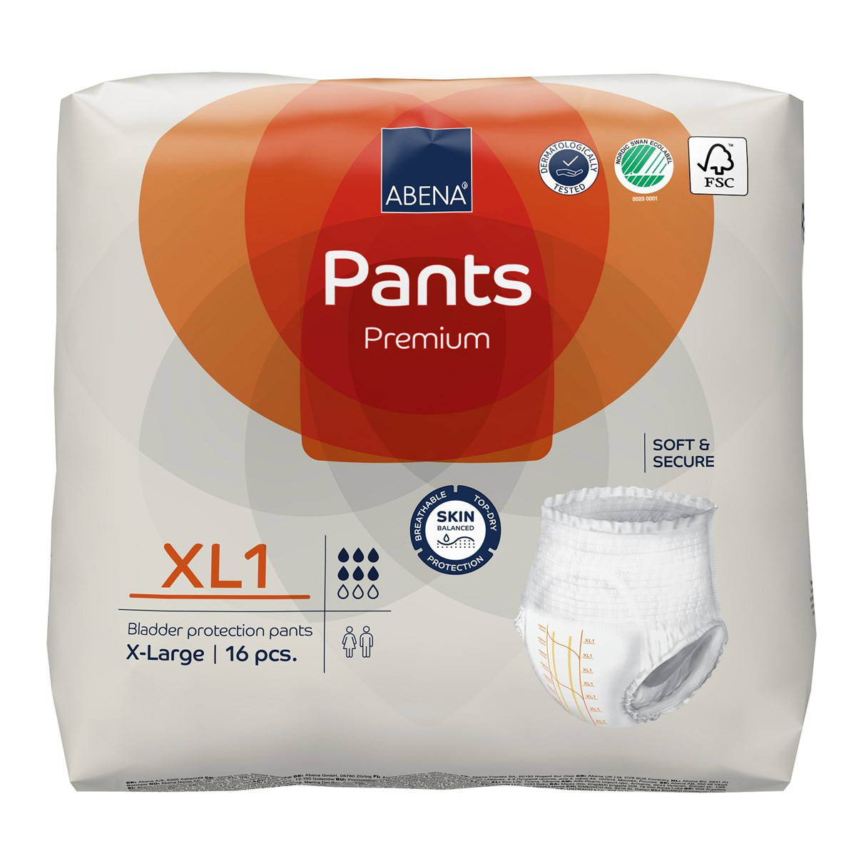 ABENA PANTS XL1 PREMIUM, sauskelnės-kelnaitės, 16 vnt.