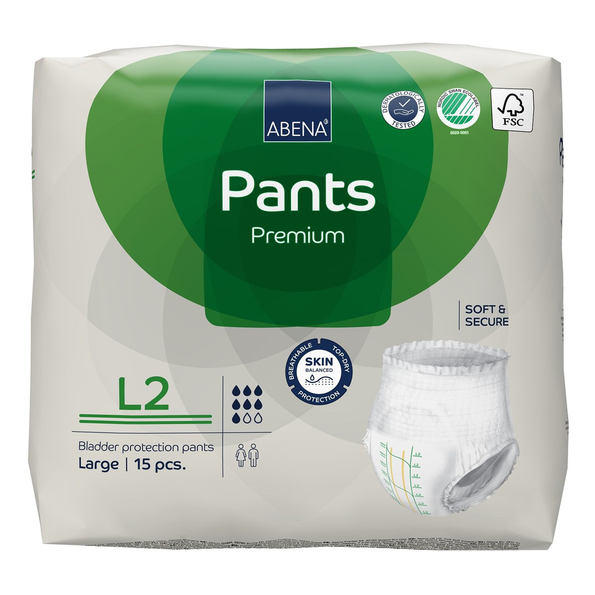 ABENA PANTS L2 PREMIUM, sauskelnės-kelnaitės, 15 vnt.