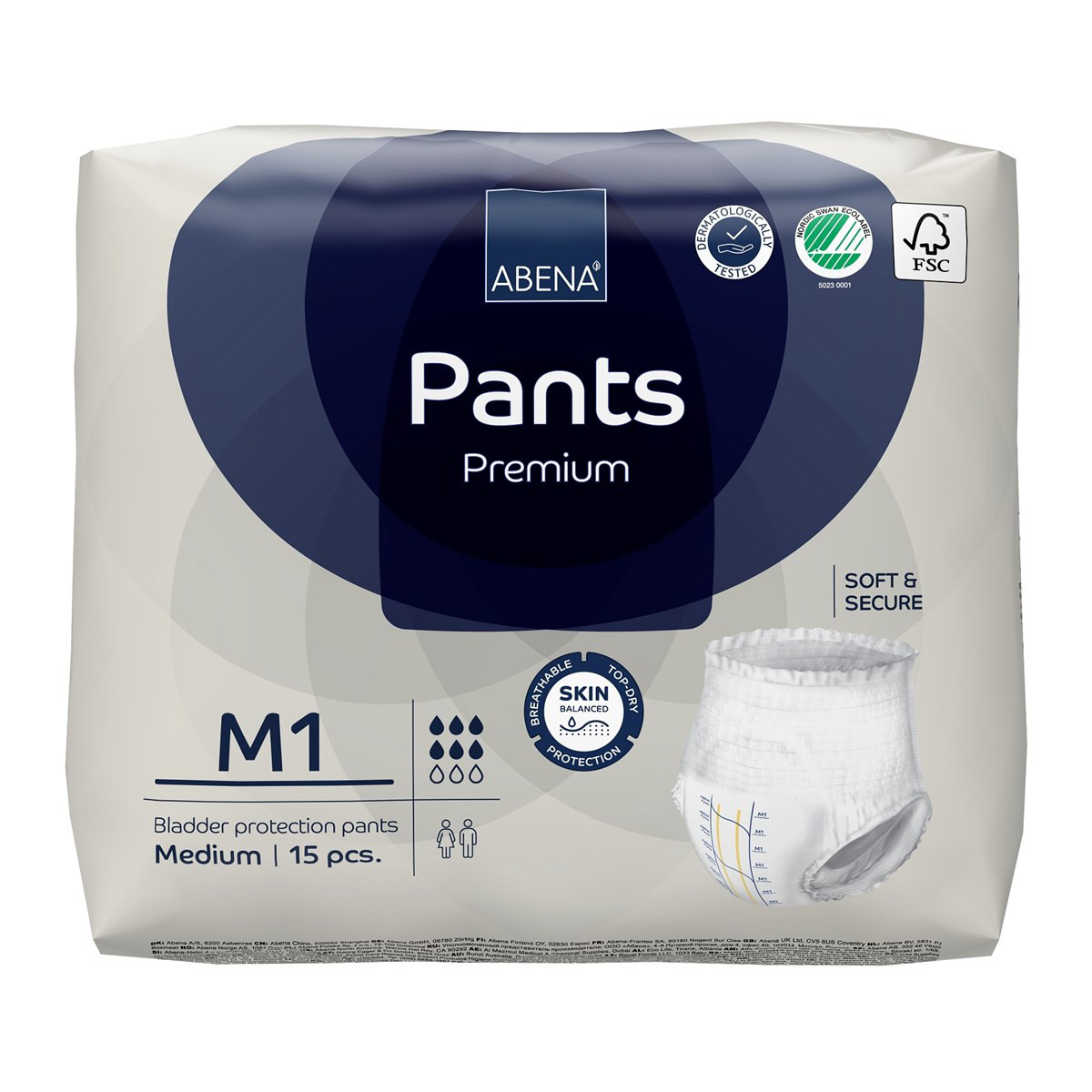 ABENA PANTS M1 PREMIUM, sauskelnės-kelnaitės, 15 vnt.