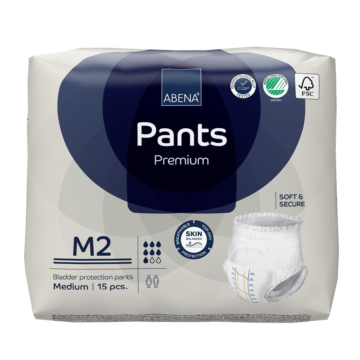 ABENA PANTS M2 PREMIUM, , sauskelnės-kelnaitės, 15 vnt.