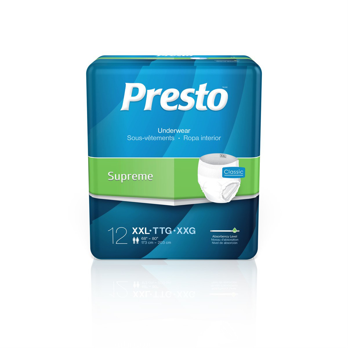 PRESTO PANT SUPREME, sauskelnės kelnaitės, XXL, 12vnt.