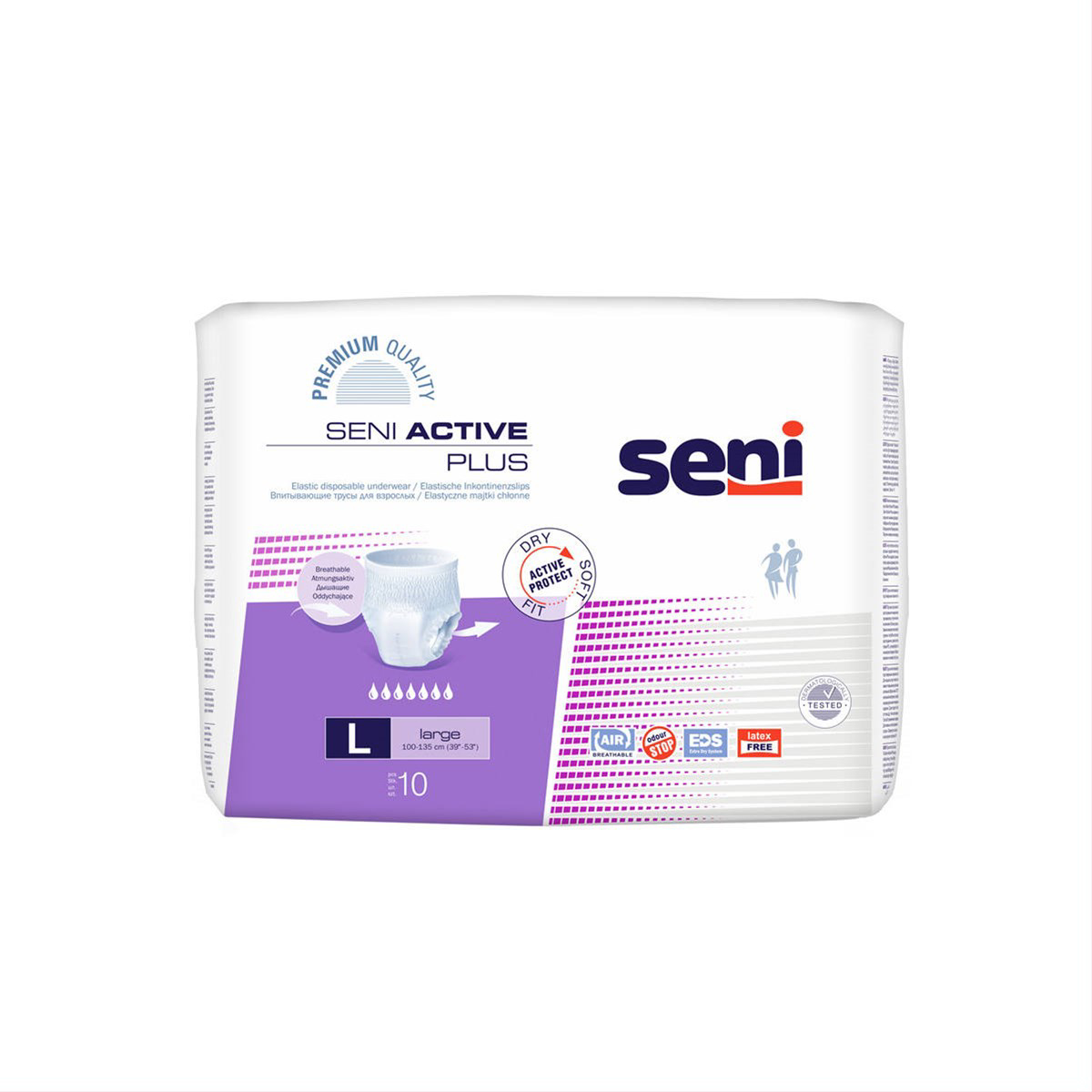 SENI ACTIVE PLUS LARGE, sauskelnės - kelnaitės, 10 vnt.