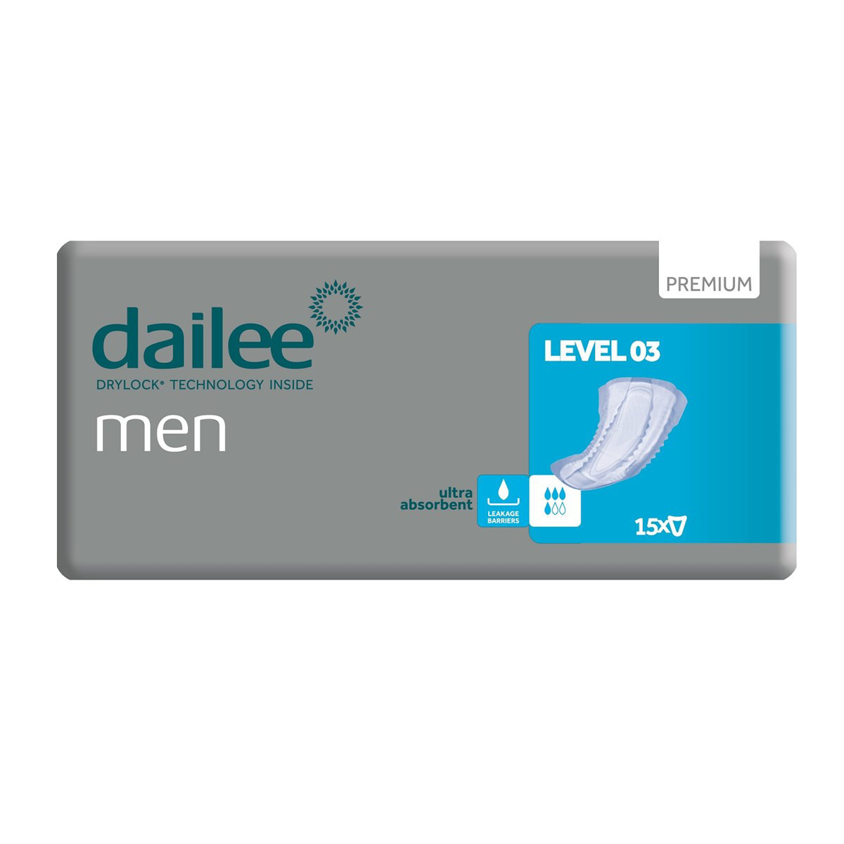 DAILEE MEN įklotai PREMIUM LEVEL 3, 15 vnt.