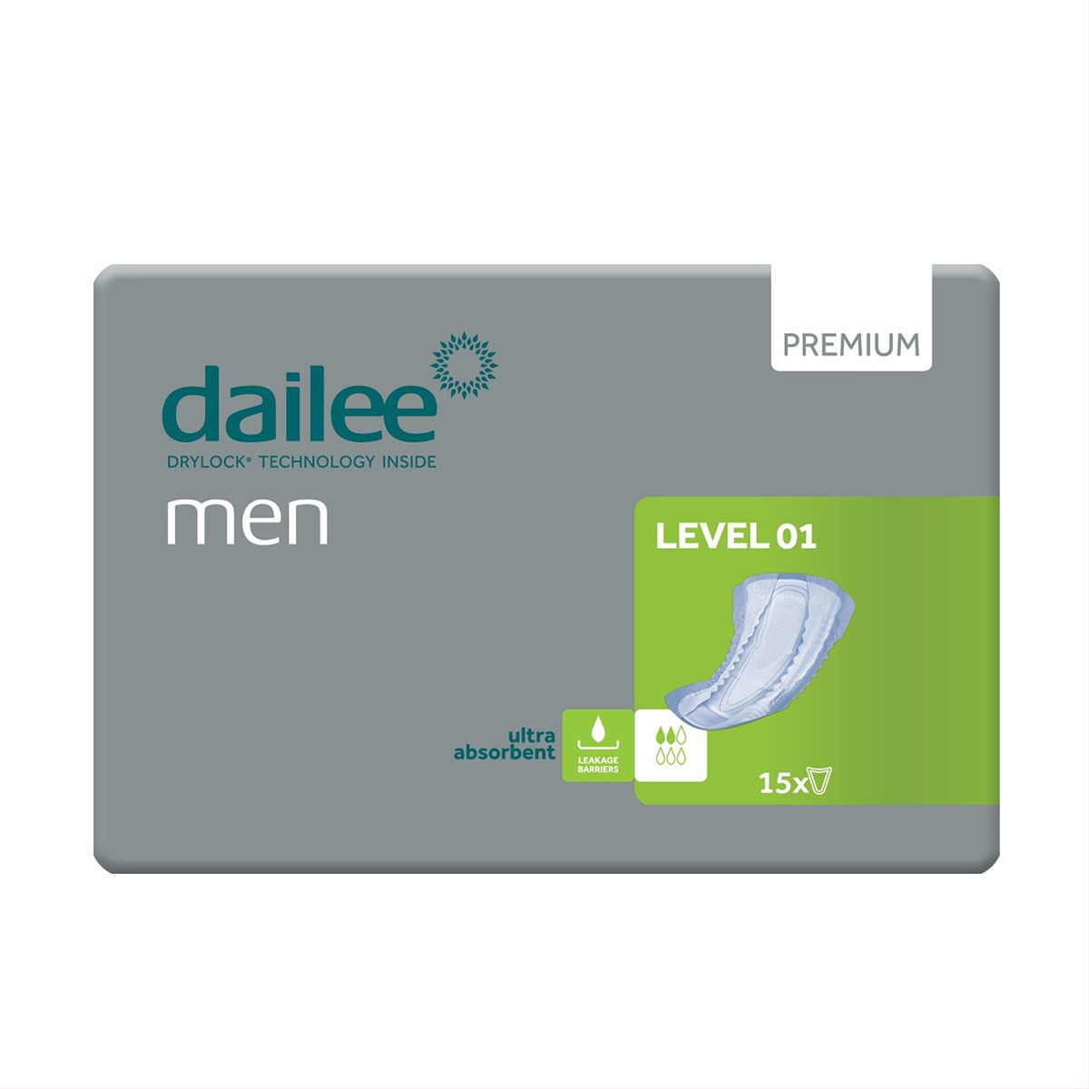 DAILEE MEN PREMIUM LEVEL 1, įklotai, 15vnt.