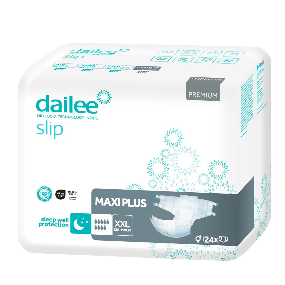 DAILEE SLIP PREMIUM MAXI PLUS, sauskelnės suaugusiems, XXL, 24vnt.