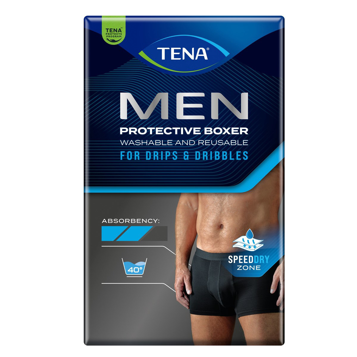 TENA MEN PROTECTIVE BOXER BLACK L, apsauginės kelnaitės, 1 vnt.