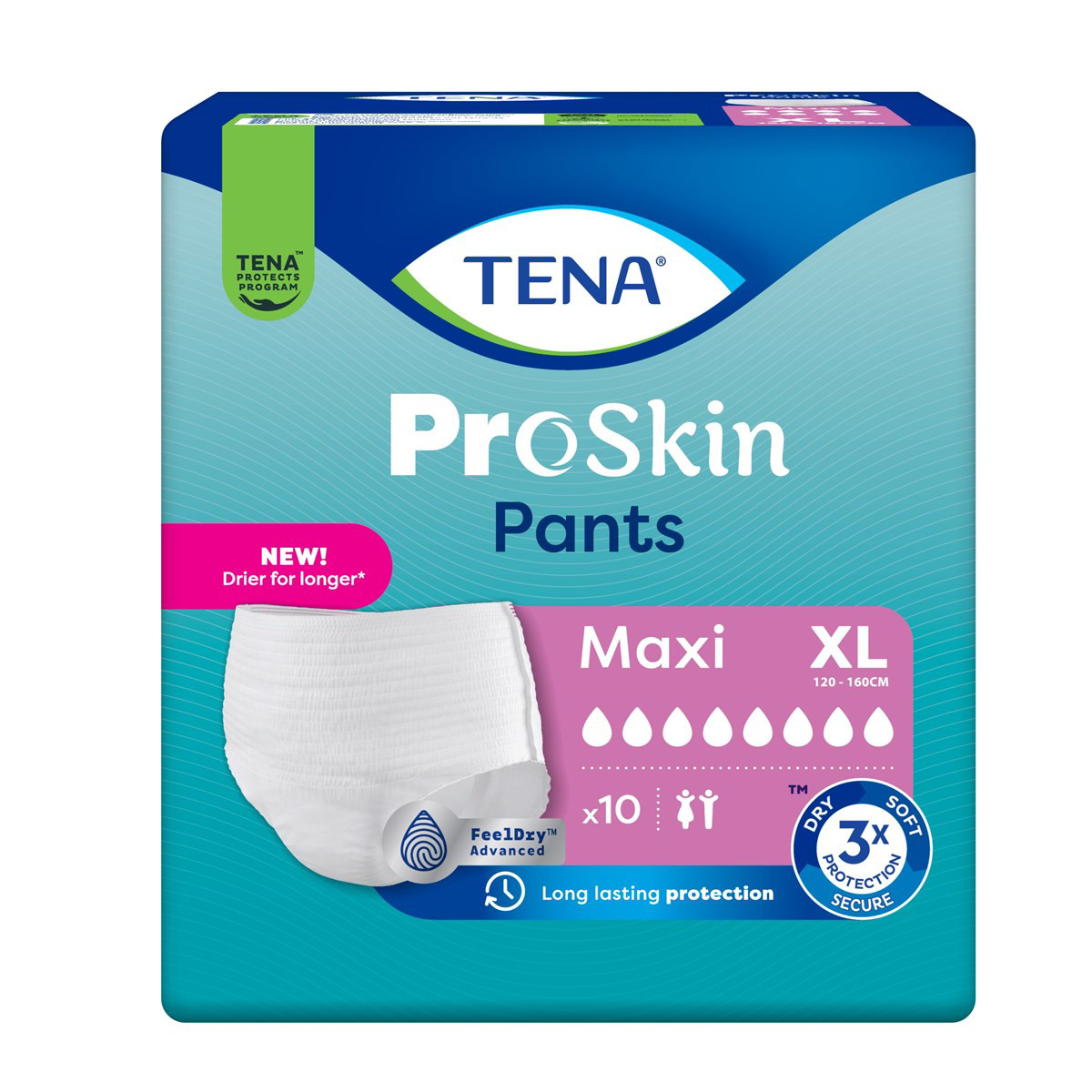 TENA PANTS MAXI, Sauskelnės-kelnaitės, XL dydis, 10 vnt.