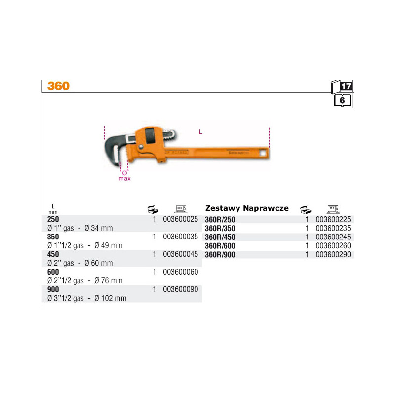 360-350 BETA STILLSON 350mm /360/350...