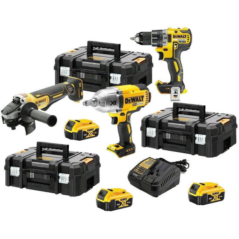 DEWALT.COMBO 18V RINKINYS DCKM009 (DCD791+DCG406+DCF889HN) 3x5.0Ah 3xTSTAK