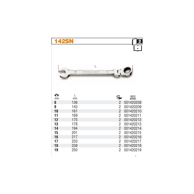 142SN-12 BETA veržliaraktis su dvigubu veikimu 12 mm/142SN...