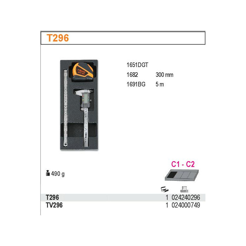 2424-T297 BETA ĮRANKIŲ RINKINYS 3 vnt. su plastikine rankena