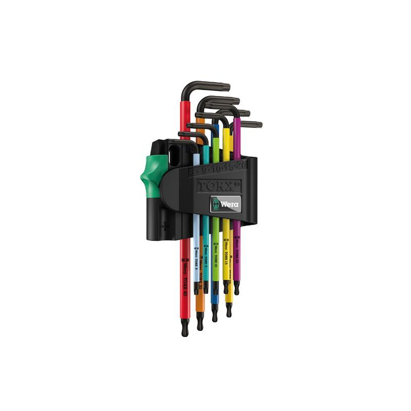 05024335001 WERA TORX 9 vnt. įvairiaspalvis T8-T40, su skylute