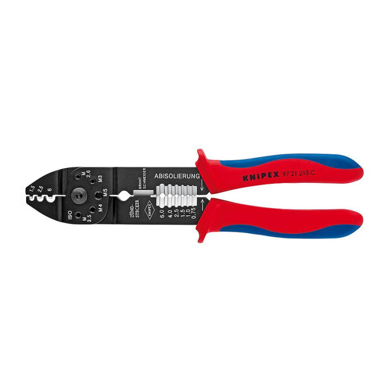 9721215C KNIPEX žnyplės 230 mm, skirtos neizoliuotiems galams.