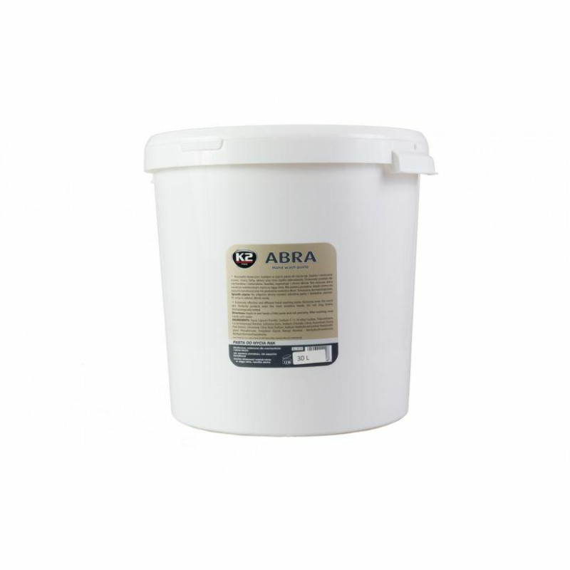 W527 K2 PAŠALINA SUNKIAUSIAI PAŠALINAMUS NEŠVARUMUS, SUDĖTYJE YRA RANKŲ ODĄ KONDICIONUOJANČIŲ INGREDIENTŲ. ABRA - RANKŲ VALYMO PASTA 30L