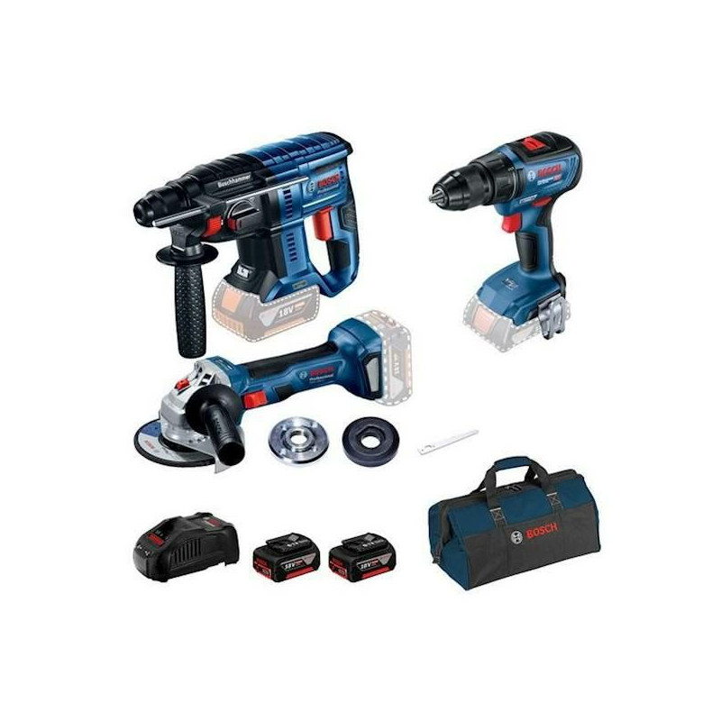 0615990M32 BOSCH.KIT 18V GBH180 + GWS180 + GSR18V-5 0 2x5,0Ah +BAG +LBOXX 238 ...