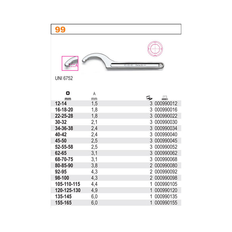 99- 120-130 BETA HIGH HANDLE WITH LOCK. 120-125-130 mm...