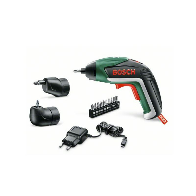 06039A8022 BOSCH.Veržliaraktis 3.6V IXO V FULL 4.5/3Nm 1.5Ah +ADAPTER ANGLE. +ADAPTERIS EKSCENTRINIS. ...